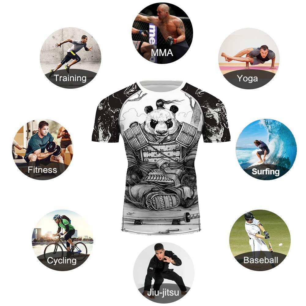 Mens Samurai Panda Boxing Quic - đánh giá và giá Rash Guard