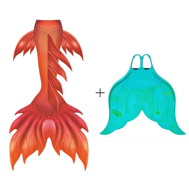 Orange Woman Mermaid Tail Skin - đánh giá và giá Swim Fins